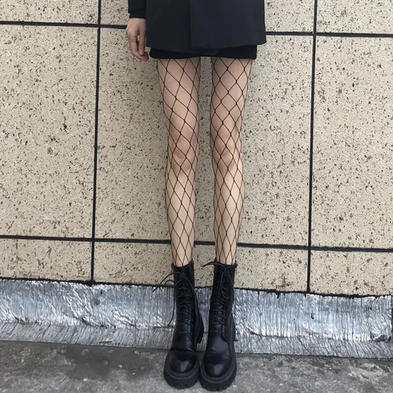 Frauen Sexy Hohe Taille Fishnet Strümpfe Mesh Club Strumpfhosen Panty Stricken Net Strumpfhosen Zerrissene Jeans Spiel Lange Socken Dessous Heißer – Detail 10