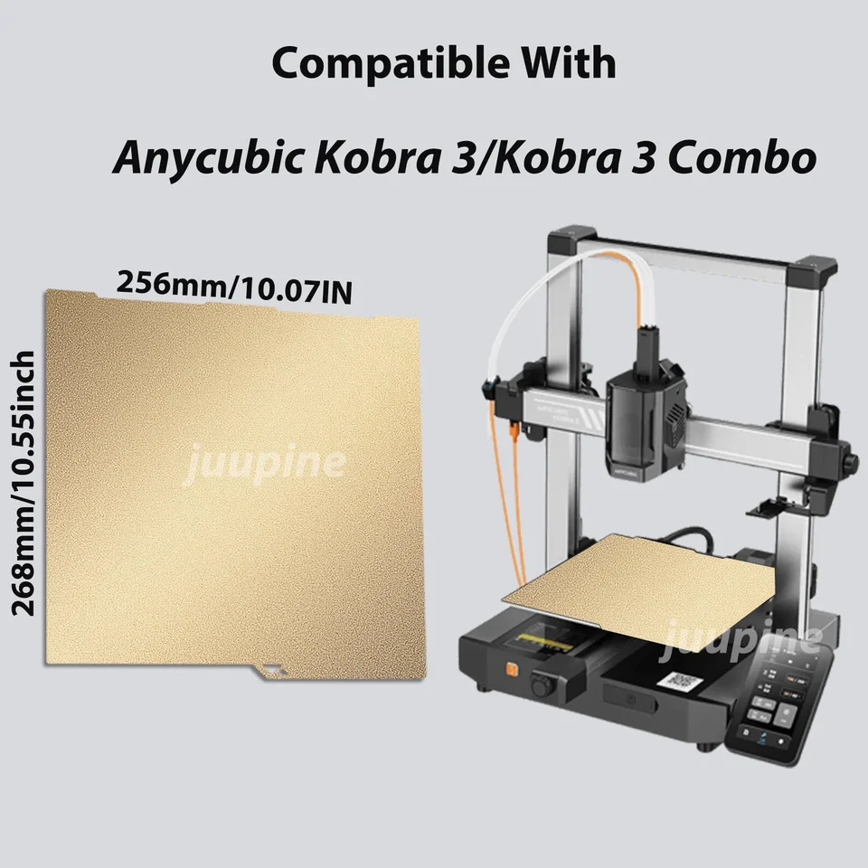 Piano Stampa PEI Per Anycubic Kobra 3 - Doppia Faccia Liscia/Texture, 256x268mm - Foto 4
