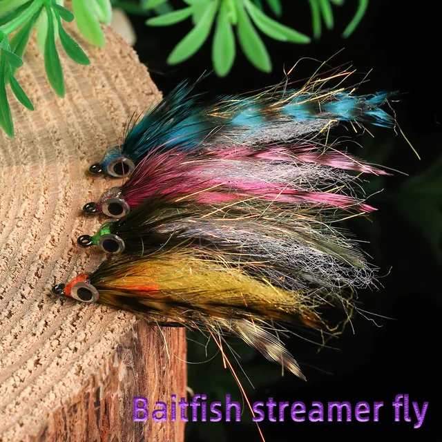 Bass Flys For Fly Fishing 16 Pcs Barred Colors 12cm Minnow Fry