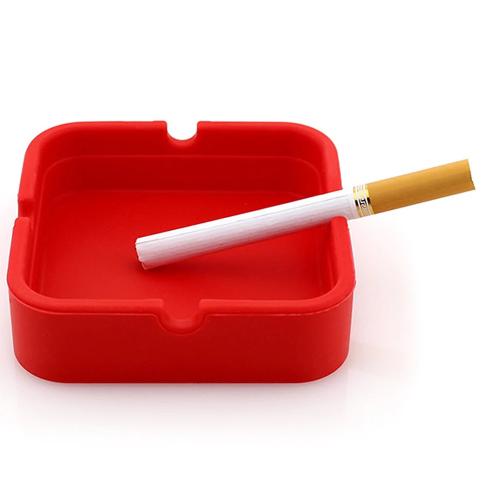 Silicone Ashtray Square Ash tray Washable Drop Resistance Cigar Men Soft Eco-Friendly Ashtray Home Decoration Silicone Ashtray Cigarettes Ashtray