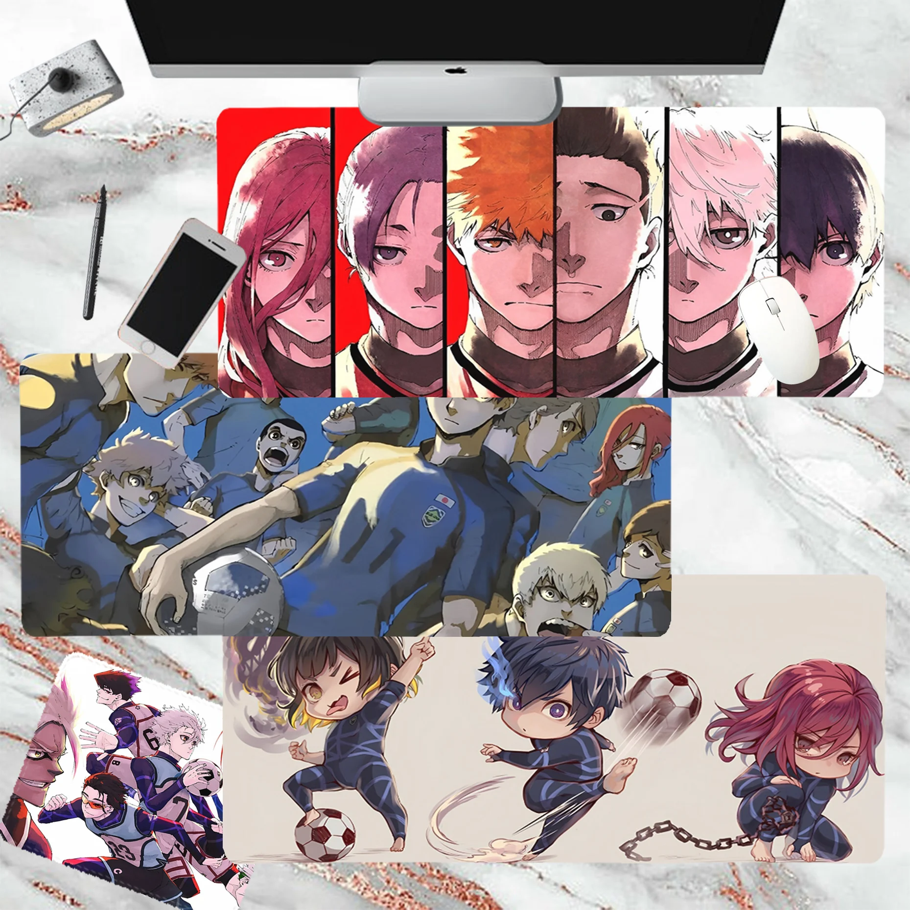 

Blue Lock Anime Mousepad girl pad Keyboards Mat Rubber Gaming mousepad Desk Mat Size for large Edge Locking Game Keyboard Pad