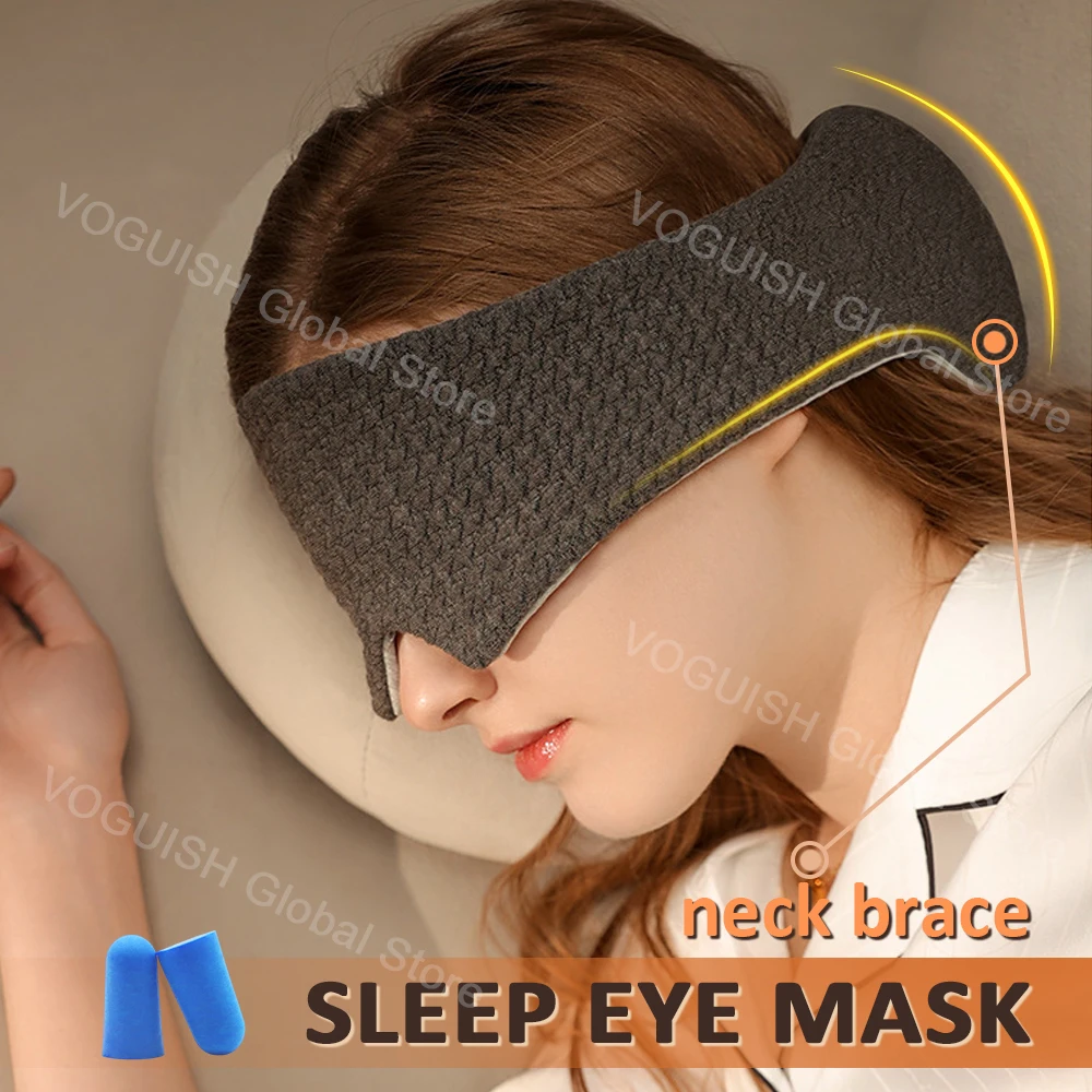 Sleeping Eye Mask with Neck Pillow Brace Support Soft Eye Patches Comfort Face Sleep Mask Eyeshade Breathable Block Out Light