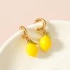 Summer Vacation Cute Yellow Lemon CC Earrings for Girls Bohemia Style Colorful Jewelry Accessory Perfect for Holiday Gift 3