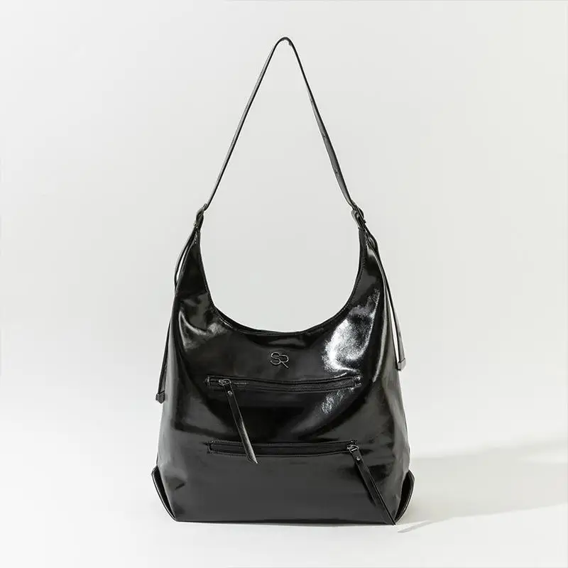 thumbnail image 1 of Bolso de mano para mujer, de diseño multibolsillos, estilo europeo y americano, sencillo, informal, versátil, de gran capacidad, bandolera de un solo hombro, 1 of 5