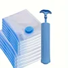 A set of multi size space saving vacuum storage bags with hand pumps - used for storing and organizing clothes and quilts 2
