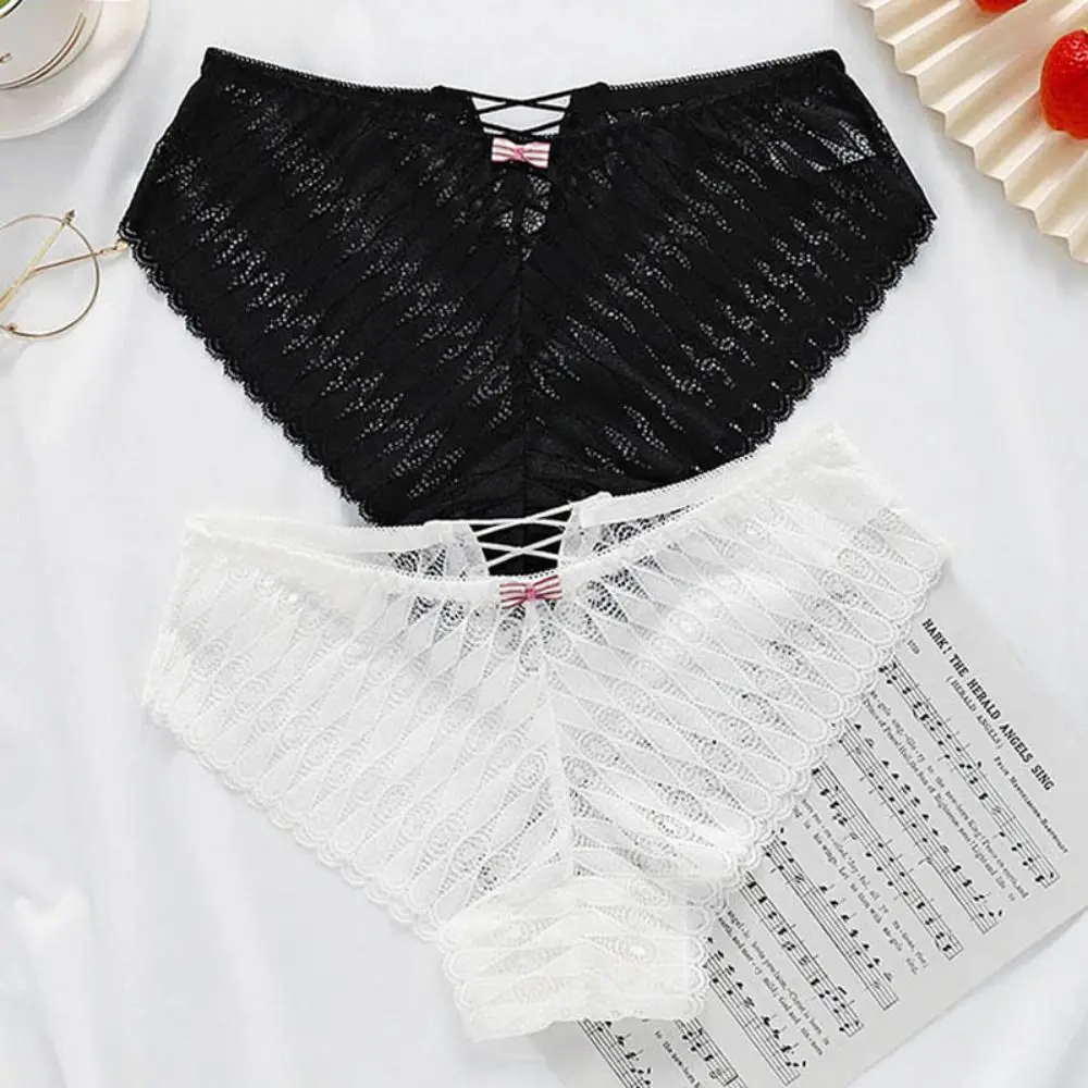 

Hollow Out Lace Underwear Comfortable Bandage Panties Female Lingerie Solid Color Lace Low-Waist Briefs Women
