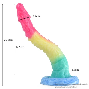 S Shape Dragon Dildo Soft Silicone Animal Fake Penis Sex Toy For Female Male Cruved Anal Butt Plug With Sucker Colorful Sex Shop 6