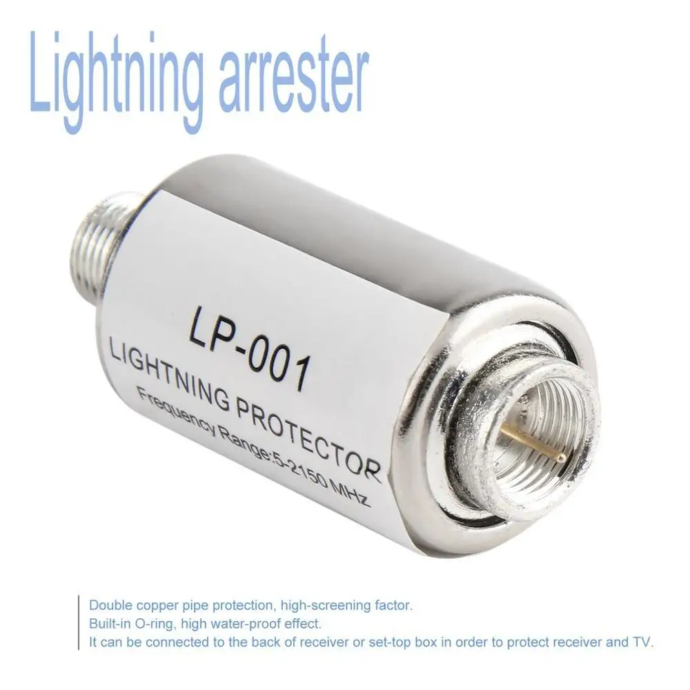 New 5-2150MHz Lightning Arrester Low Insertion Loss Surge Protecting Devices For CB Ham Receiver & TV Lightning-proof Gadgets