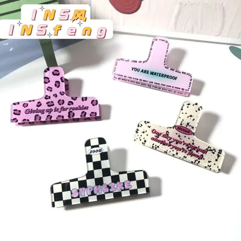 

1 Piece Retro Binder Clip Vintage American Style Non-sticky Memo Pad Clip Kawaii Acrylic Scrapbook Snack Seal Clip Cute Student