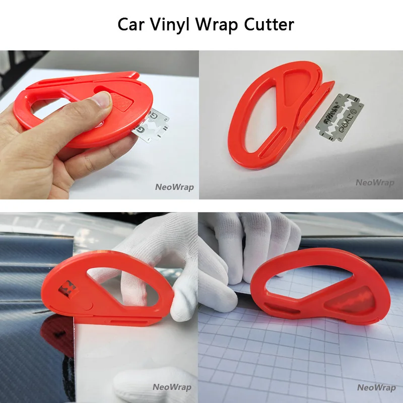Vehicle Vinyl Wrap Tool Kit Window Tinting Tool 4 Inch Felt Squeegee Retractable 9mm Utility Knife Vinyl Cutter Corner Squeegee