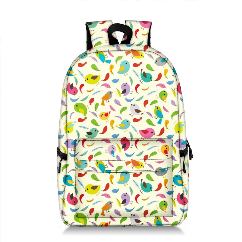 Nuovo Animale Piuma Cartone Animato Zaino Studente Di Grande Capacità Zainetto Poliestere Moda Stampa Completa Mochila Mujer Bolsos Plecak
