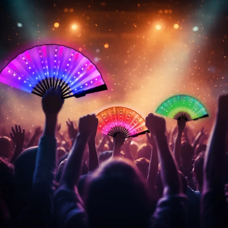 LED Folding Hand Fan – RGB Light Fan with Remote for Party & Dance S4da3b3b75aba4800b7e6d019eec84c8en