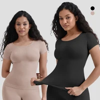 One Piece Women's Short Sleeve Seamless Shapers Female Elastic Base Shapewear Women Body Shaper Tummy Control