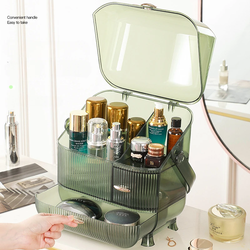 

Роскошный контейнер для хранения косметики светильник, современный простой стеллаж для хранения