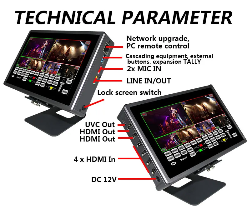 DeviceWell HDS8107 HDS8 SERIES FULL TOUCH SCREEN, EASY TO OPERATE, PORTABLE- LIVE BROADCAST EASIER!