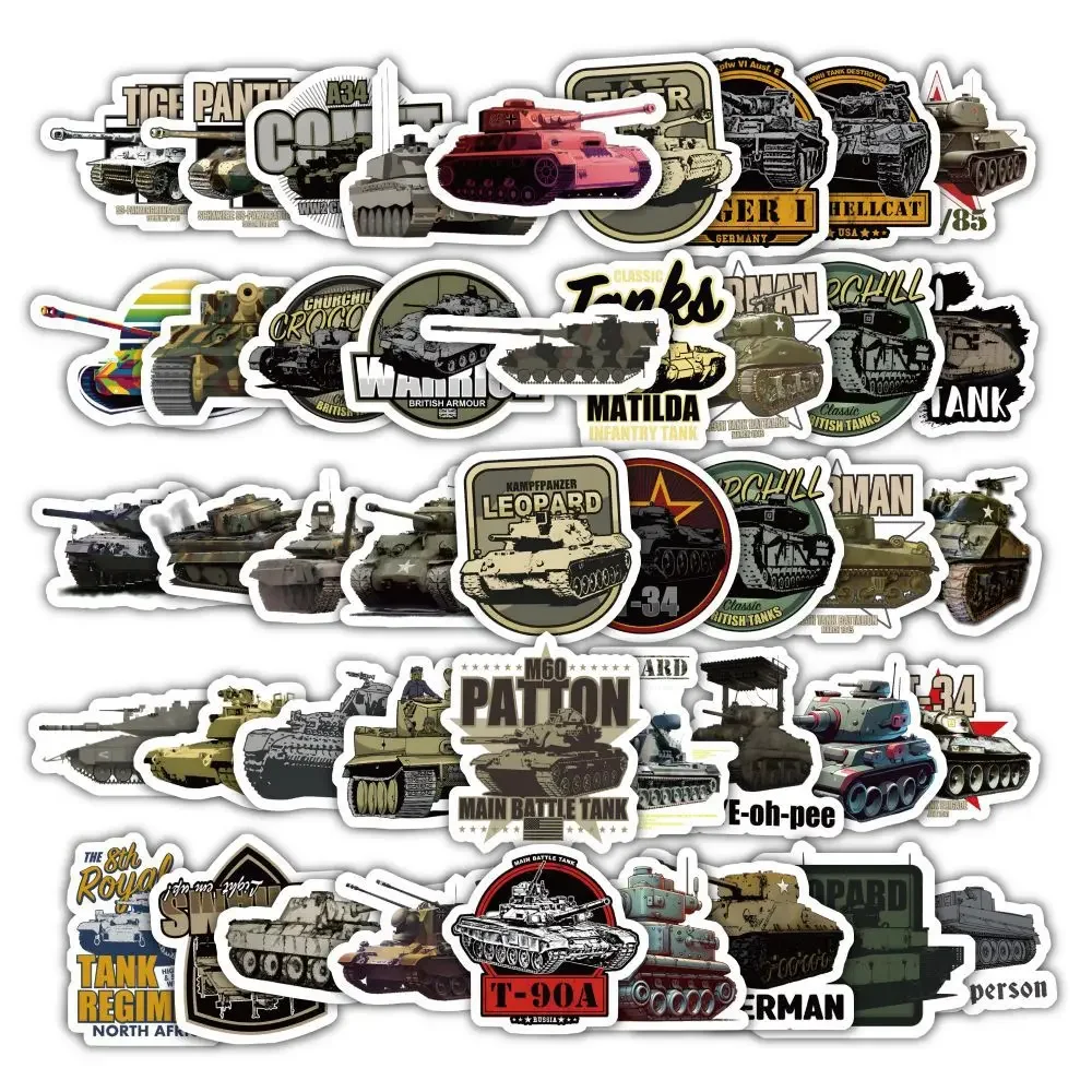 Military Tank War Stickers 60Pcs/Set for Laptop Skateboard Motorcycle Guitar Bike