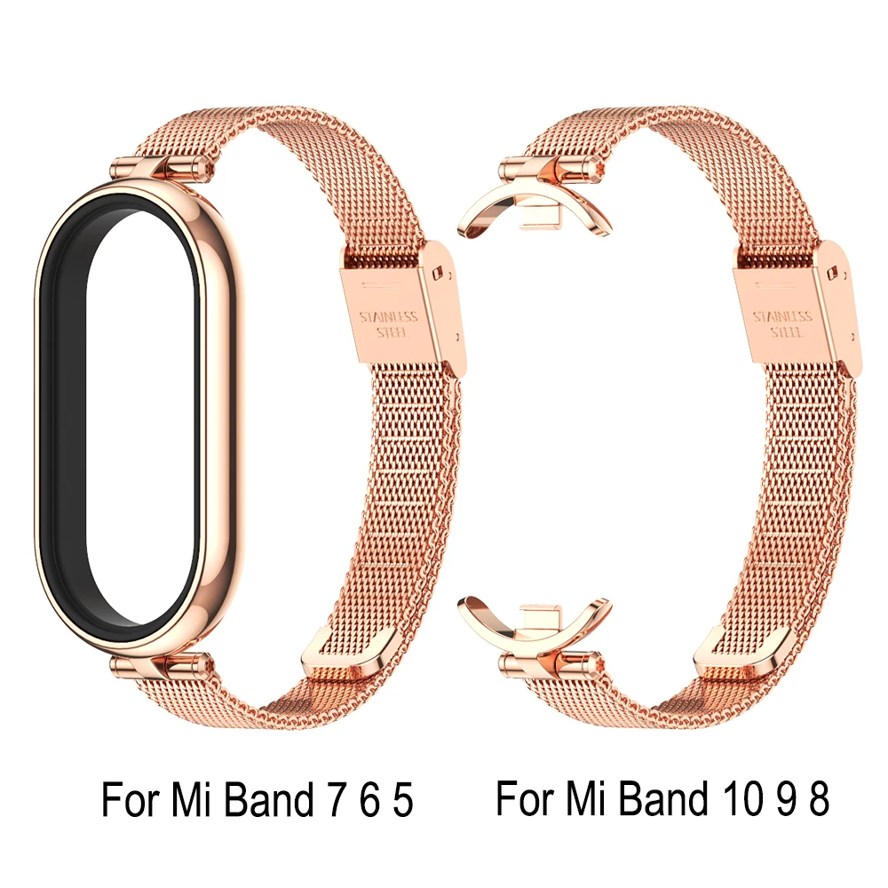 Elegant Metal Mesh Strap for Women's Smart Band Bracelet