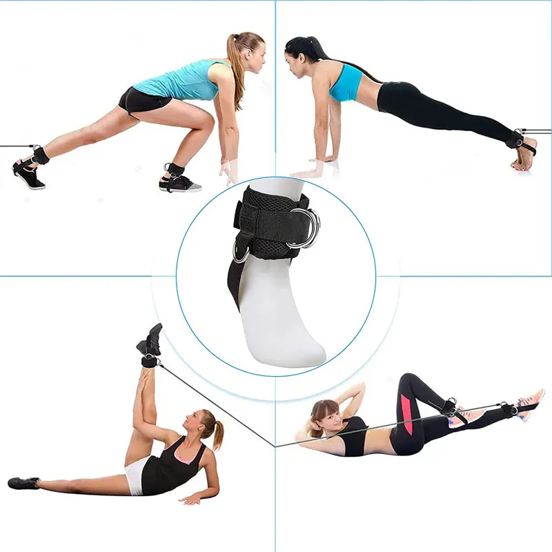 Leg Strength Trainer Fastener Fitness Foot Ring Foot Buckle Ankle Strap Stretch Resistance Band Pull Cord Accessories 1 PC