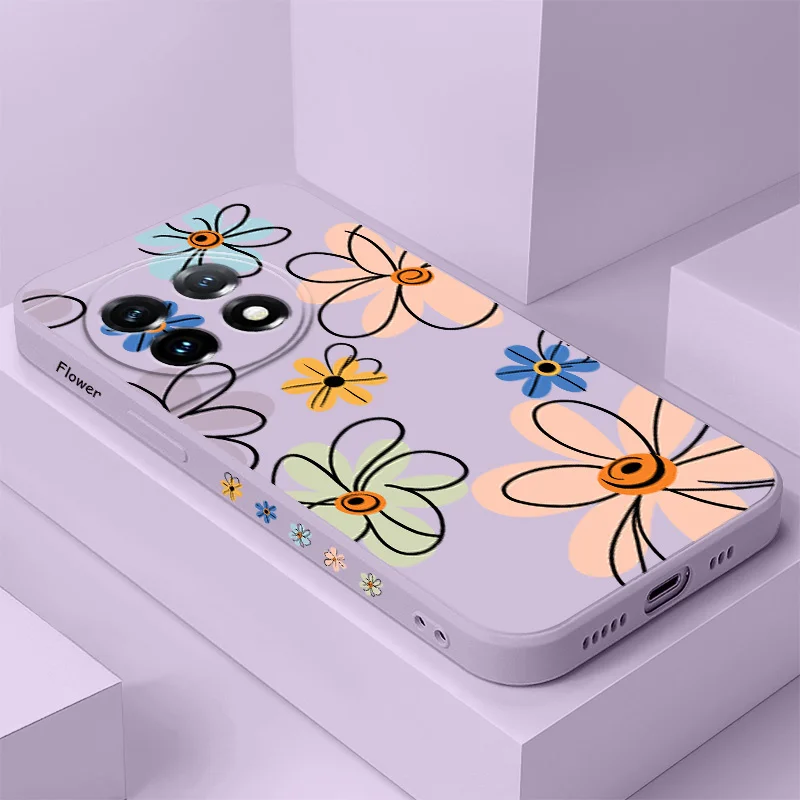 Hoop Flower Liquid Silicone Phone Case Cover