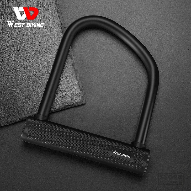 

WEST BIKING MTB Road Bike Motorcycle U Lock Heavy Duty Anti-Theft E-Bike Padlock High Security Door Bicycle Accessories