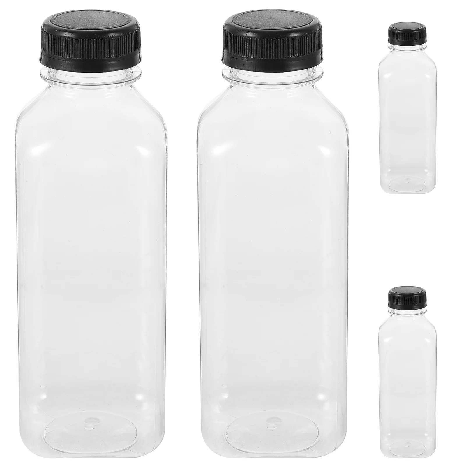 

4 Pcs Clear Water Bottle Storage Favor Jars Refrigerator PET Bottles Empty Juice