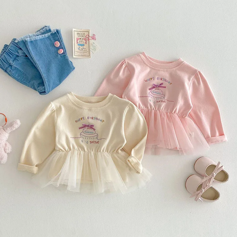 Girls Long Sleeved Lace Blouse for Spring