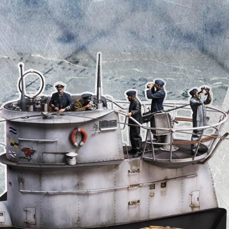 1/35 U-Boat Soldato Cinque Persone Vestito, No U-Boat, Solo Soldati, Modello In Resina Soldato Gk, Kit Non Assemblato E Non Verniciato