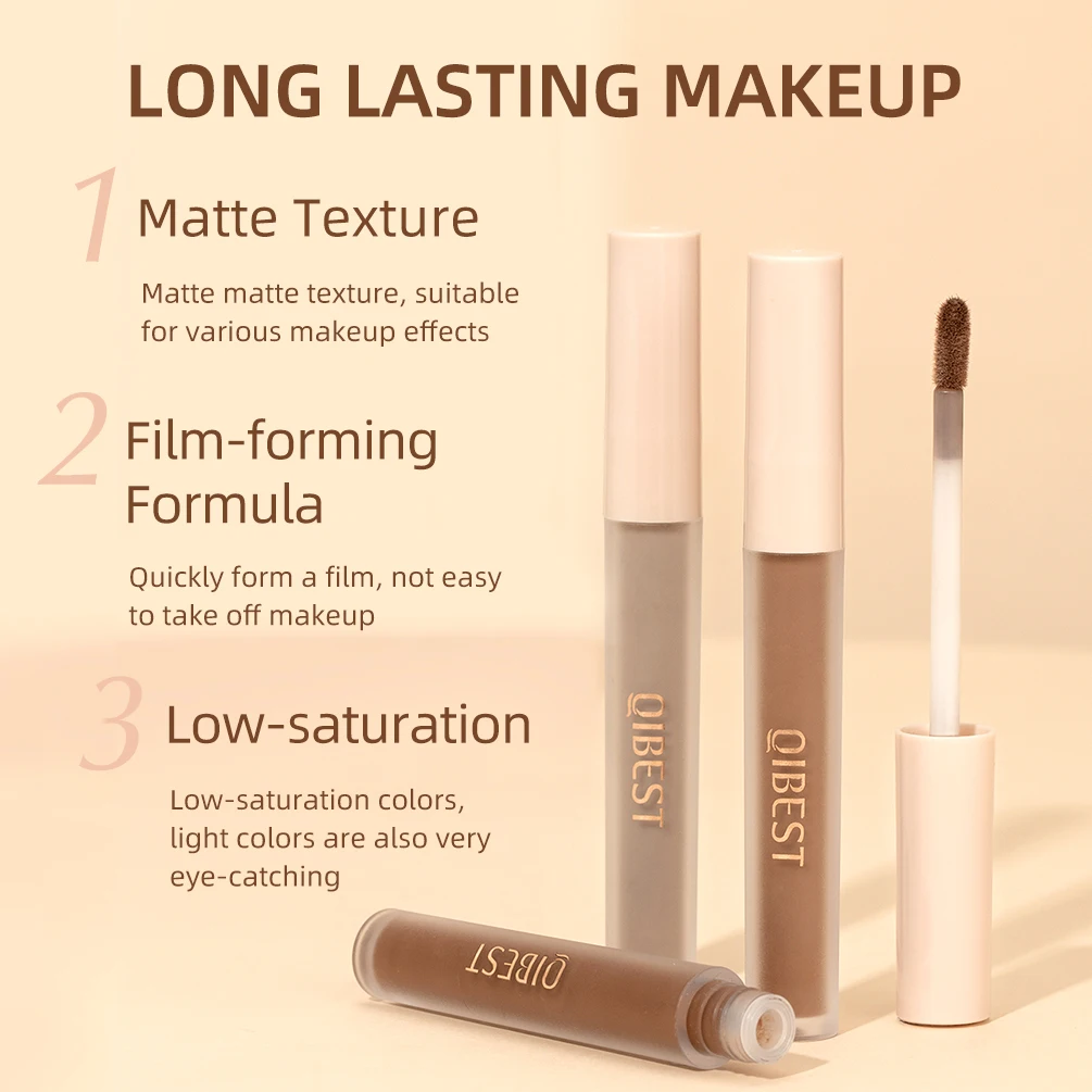 QIBEST Monochrome Eye Shadow Stick Waterproof Lasting Highgloss Nude Matte Liquid Eyeshadow Lying Silkworm Eyes Makeup 8 Colors 3
