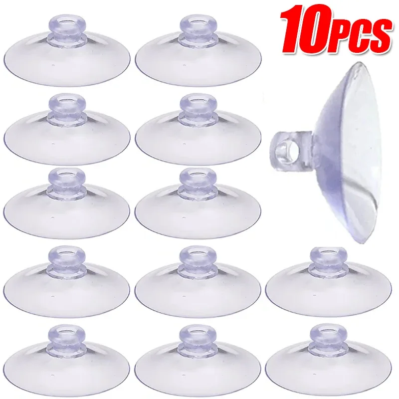 Clear PVC Suction Cup Wall Hooks for Kitchen, Bathroom, and Window Decorations
