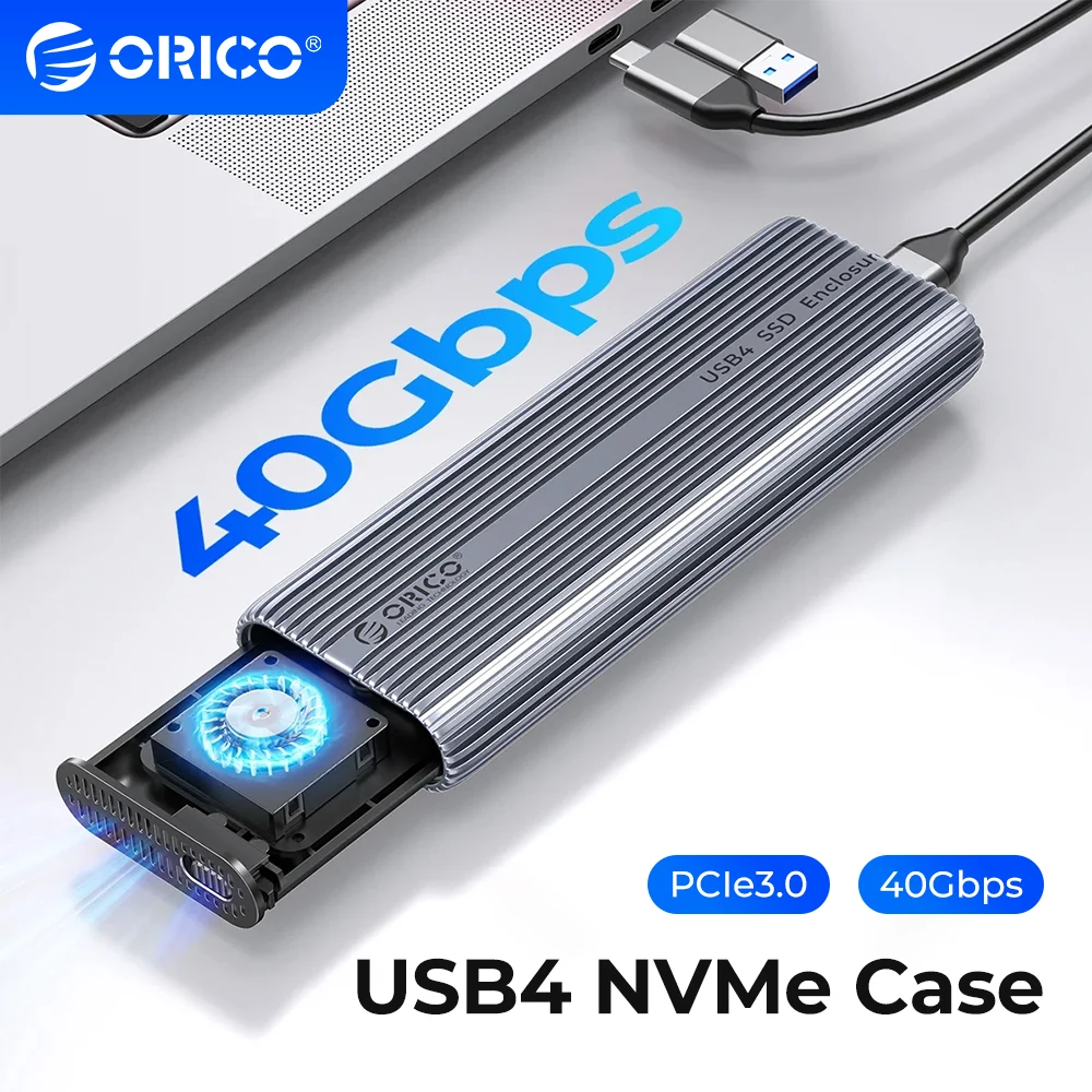 Orico 1.8 "Usb4 M.2 Nvme Ssd Enclosure Pcie 4.0 40Gbps Alluminio 8Tb Ssd Case Thunderbolt 3/4