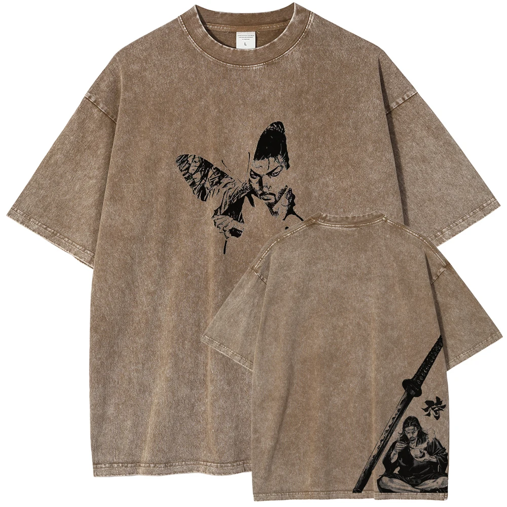 أنيمي Vagabond مياموتو موساشي الجرافيك تي شيرت الر...