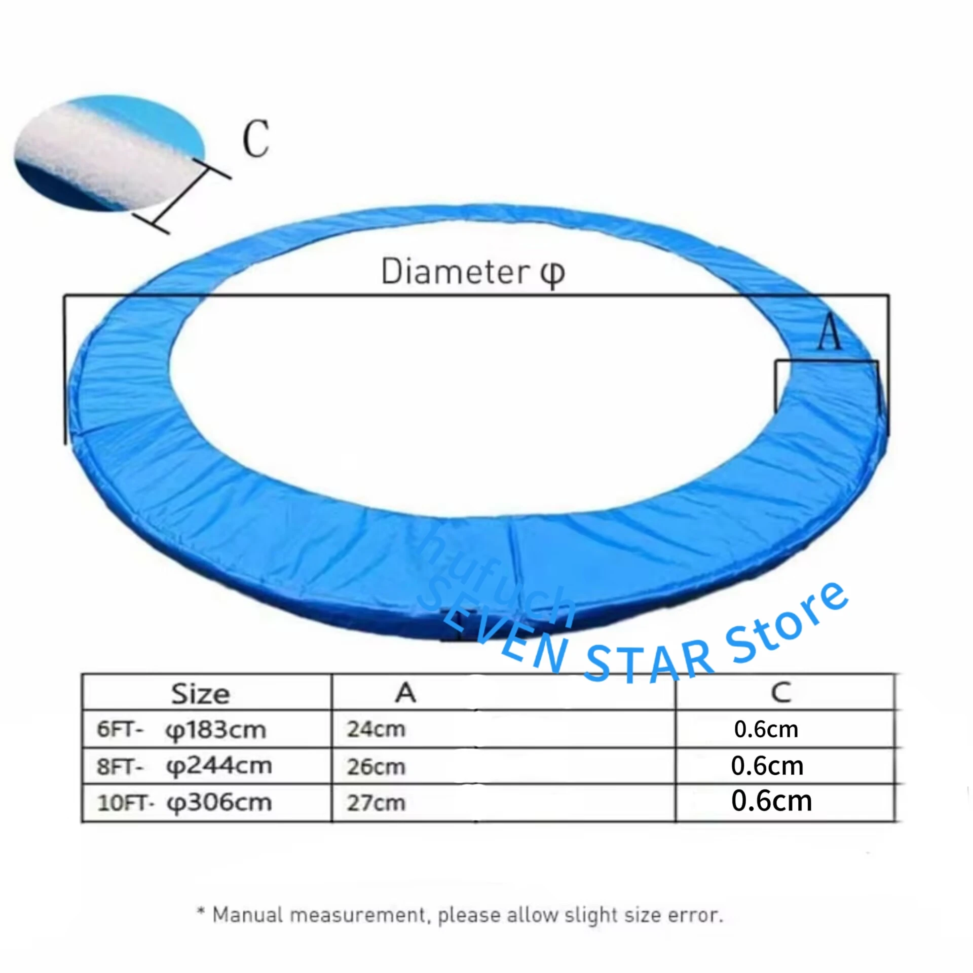 Round Trampoline Waterproof Safety Cover Mat