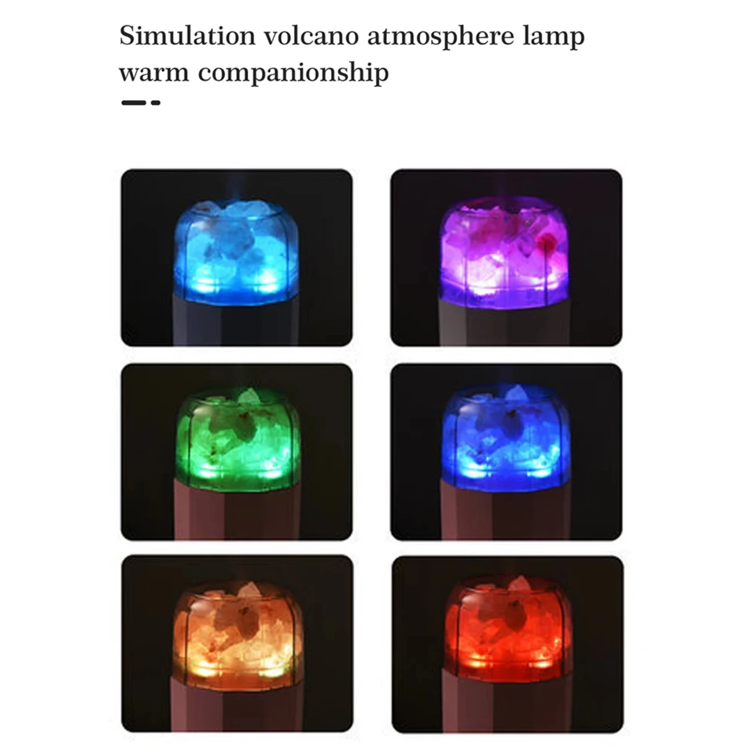 Efficient, powerful, and portable USB volcanic flame air humidifier for desktop, car, and bedroom - relaxing cool mist essential 4