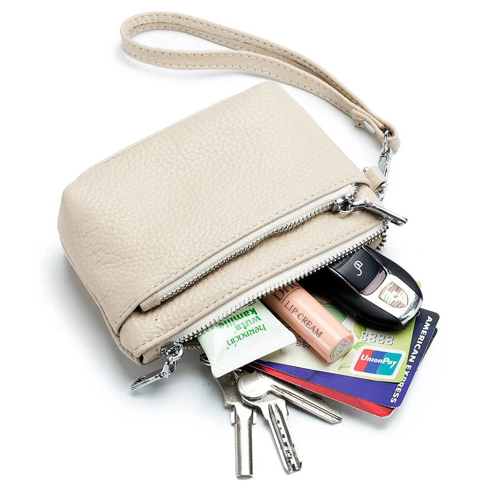 Luxury Leather Plaid Mini Storage Bag keychain Men Women Key Bag Small Coin  Purse Women Lipstick