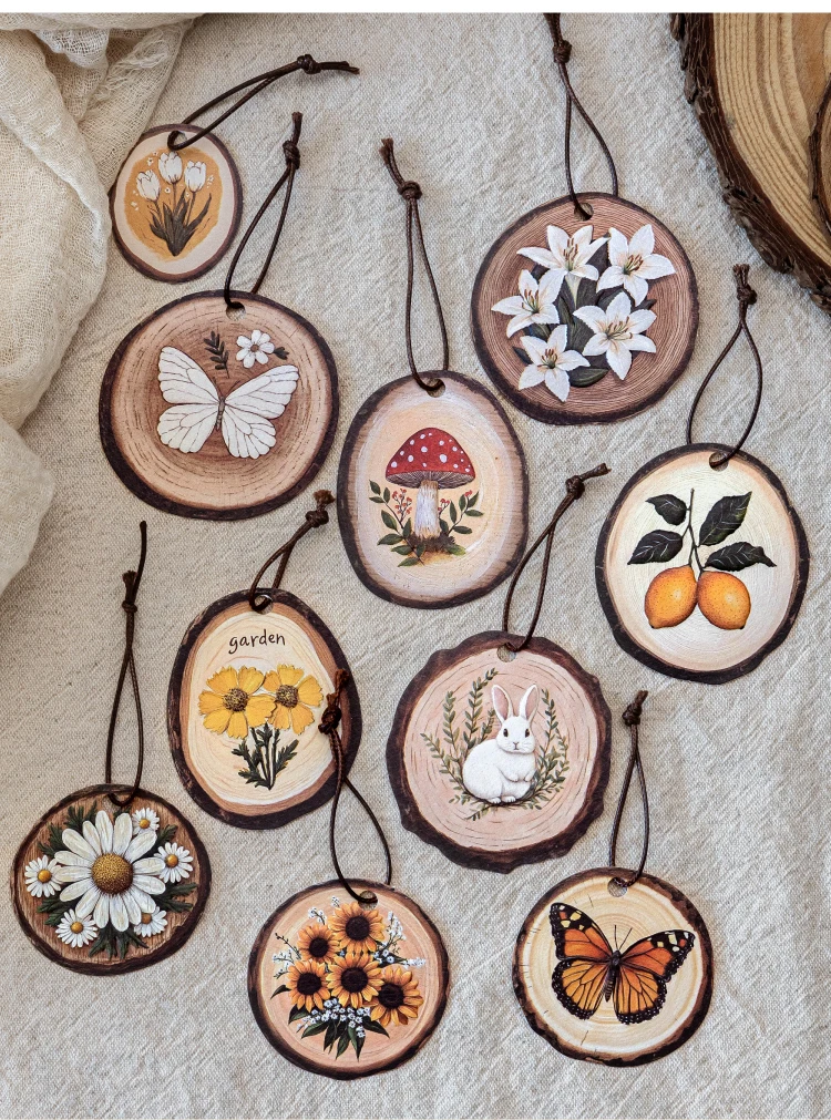 15 Stück Vintage Relief Holzpfahl Blumen Aufkleber Holzmaserung Papiermaterial DIY Scrapbooking Junk Journal Aufkleber Briefpapier – Detail 2