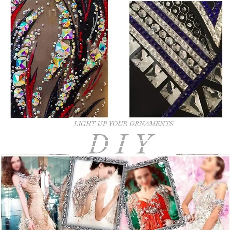 올리야 리프 올컬러 바느질용 라인스톤 AAA 글래스 플랫백 DIY 바느질 액세서리 크리스탈 글리터 글래스 스트라스