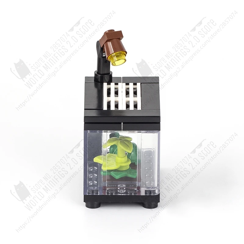MOC0076 DIY 크롤링 박스 빌딩 블록, 크리에이티브 시티 시리즈, 애완 동물 둥지 식물 장식 모델, 어린이용 조립 벽돌 장난감
