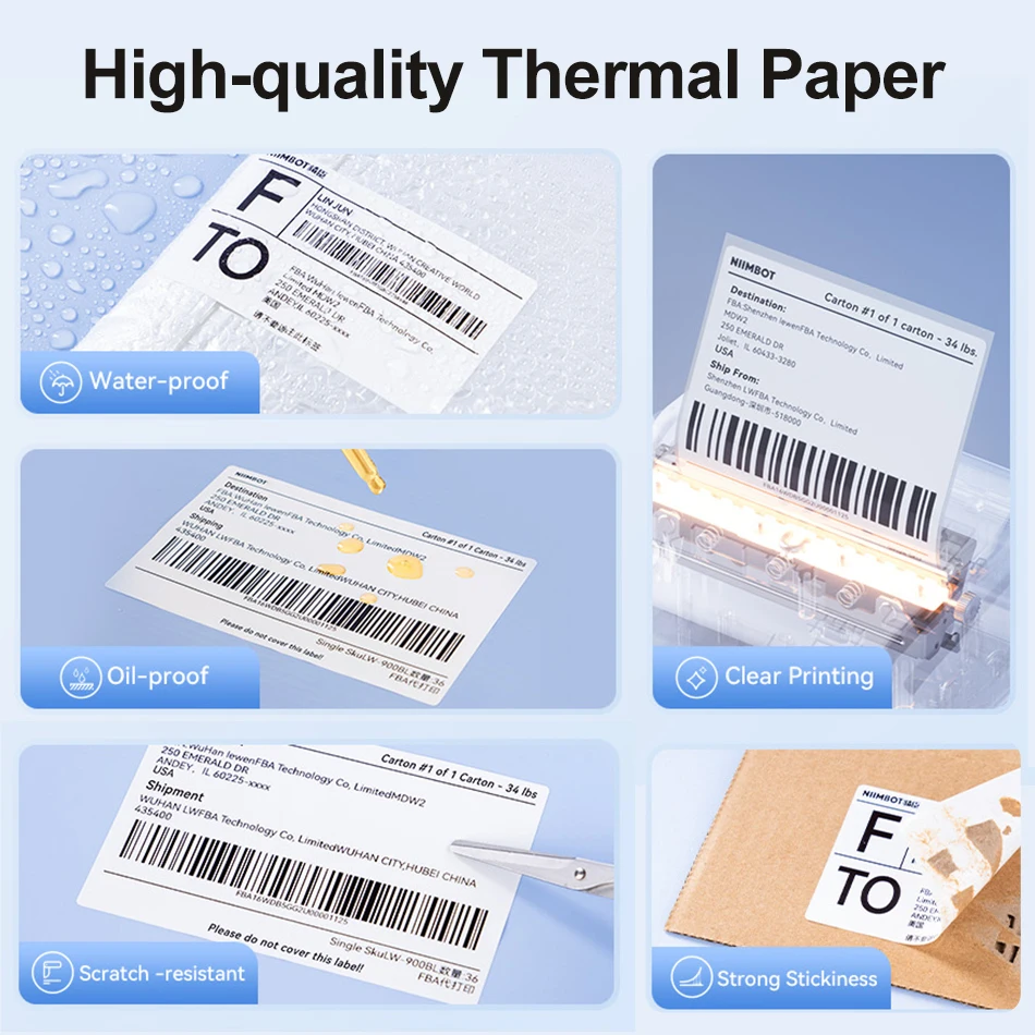 Large Size Labels for Niimbot B4 Portable 4inch Label Printer Shipping Barcode Tag Self-adhesive Stickers for Small Bussiness