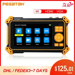 PEGATISAN 5in CCTV Tester 8MP AHD CVI TVI SDI Video Surveillance Camera Monitor 4K Cftv Tester with HDMI VGA Input Cable Tracker
