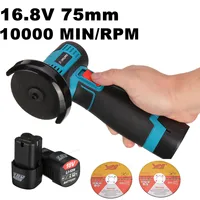 Drillpro 16.8V Brushless Angle Grinder 19500RPM Electric Polishing Grinding Machine Cordless Cutter 1500mAh Battery Power tools 1