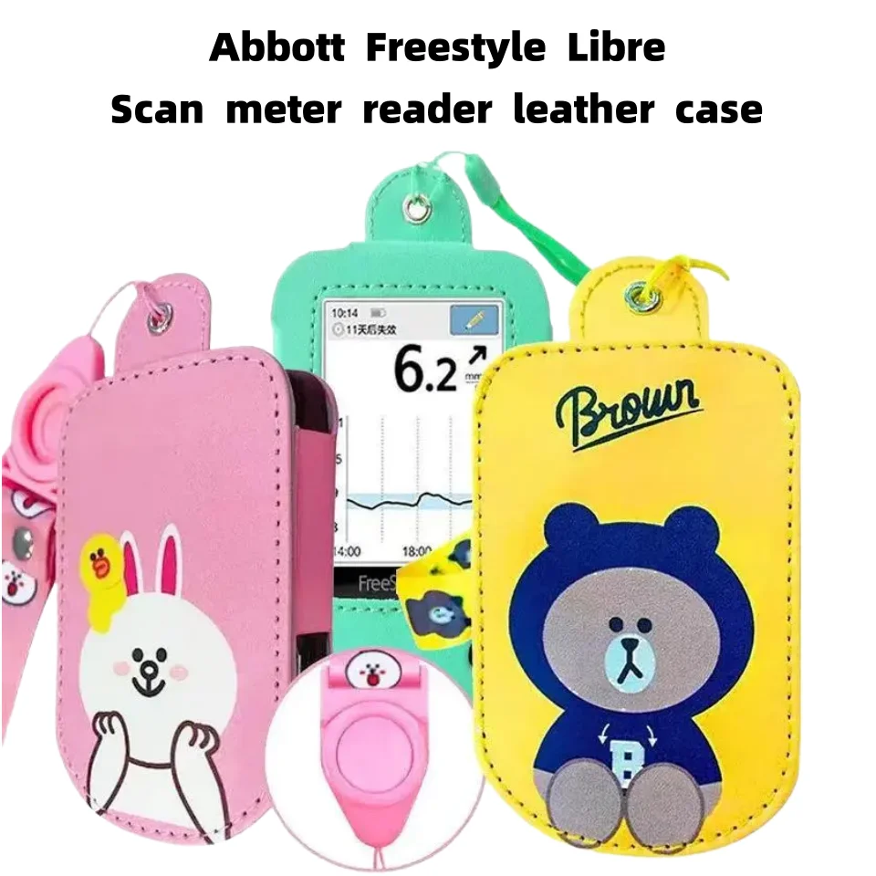 

Abbott Freestyle protective sleeve blood glucose meter scanner shell original children's cartoon cute anti-drop leather strap