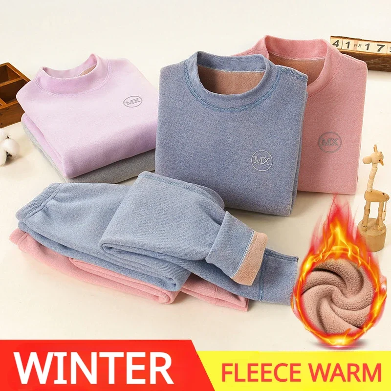 Thermal Underwear For Boys Fleece 37&deg;C Constant Temperature Warm Two Pieces Children Winter Clothes Set
