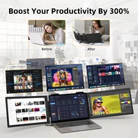 Amoudo14 Inch Dual Portable Monitor 1920*1080P IPS Portable Triple Monitor with USB-C Port for 14-16.5" Laptops Windows/Mac Xbox - Image 3