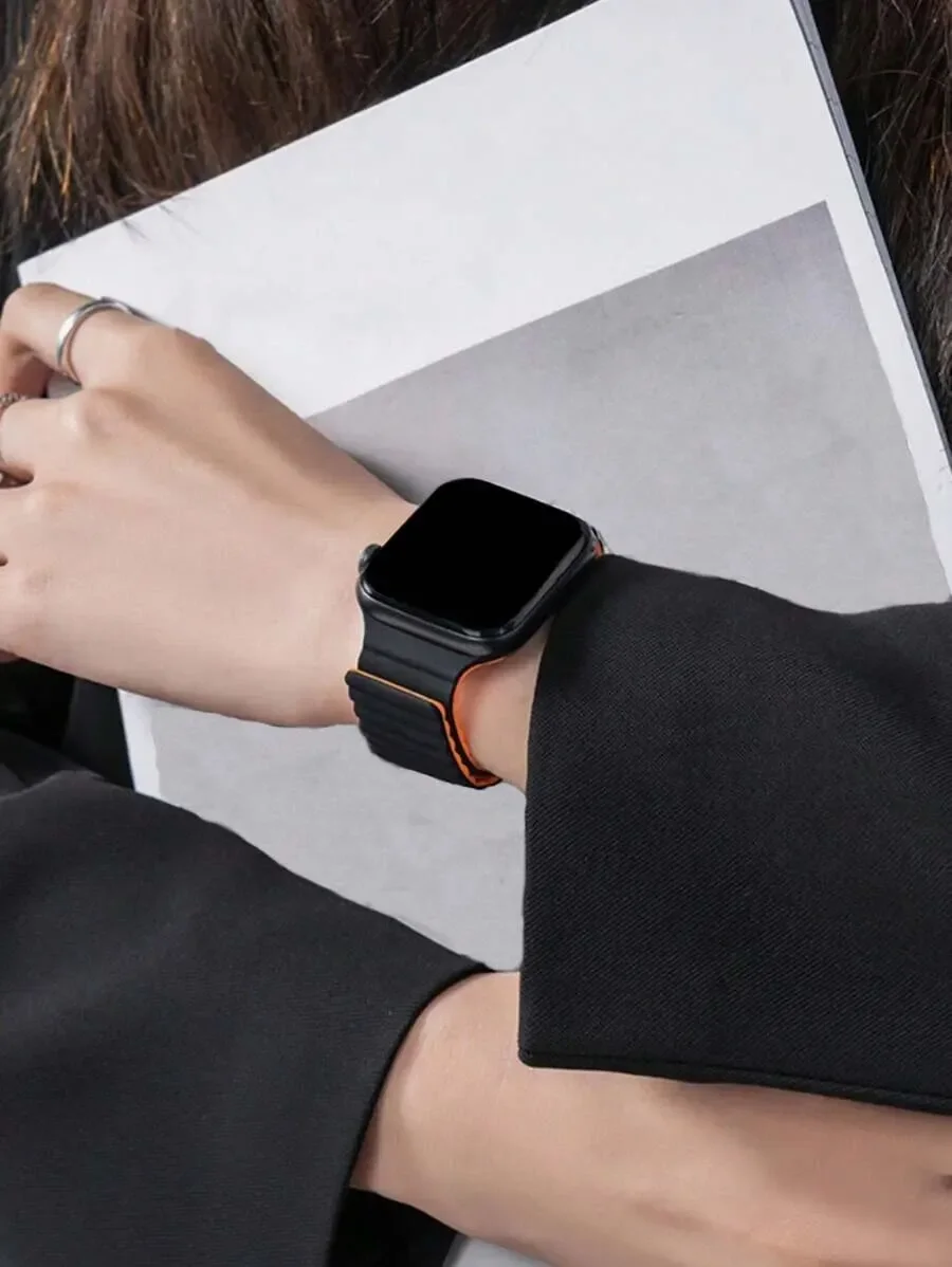 Silicone Strap for Apple Watch Band Ultra 49mm 44mm 45mm 40mm 41mm 42mm Magnetic Sport Watchband IWatch Serise 9 8 7 6 5 4 3 SE