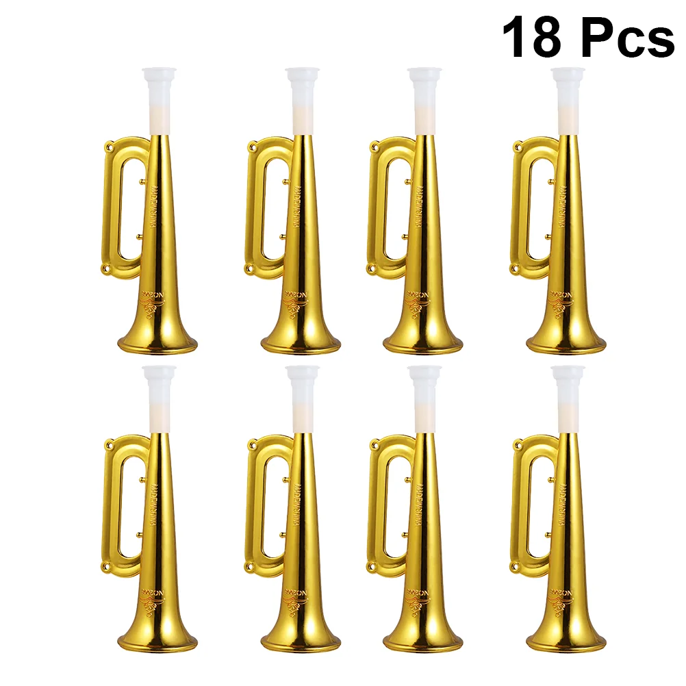 18 Pcs Plastic Trumpet Toys Kids Musical Instruments Sports Props Promotional Gadgets Party Gifts Souvenirs Horns For Team