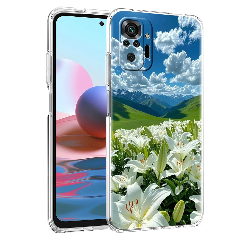 Lily Flower Print Soft TPU Phone Case