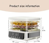 Déshydrateur alimentaire domestique 5 couches pour fruits et légumes, machine de lyophilisation avec température réglable et contrôle tactile 5