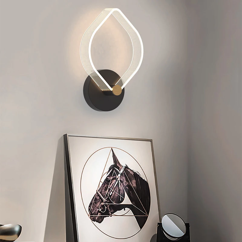 현대 LED 벽 램프 빛 Sconce 침대 옆 복도 계단 침실 거실 북유럽 간단한 홈 장식 실내 조명