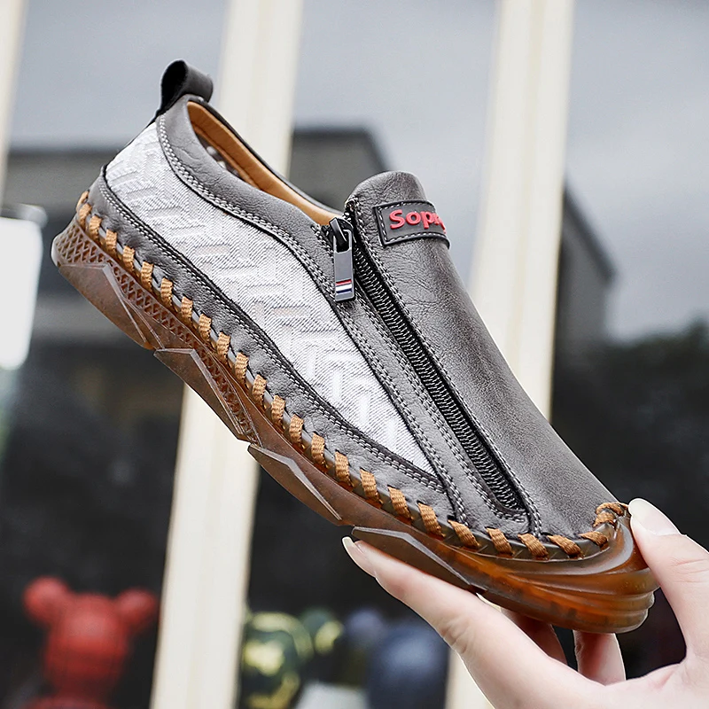 

Men Casual Shoes Leather Fashion Outdoor Men's Shoes Handmade Breathable Mens Loafers Moccasins Luxury Brand Flat Shoes Big Size