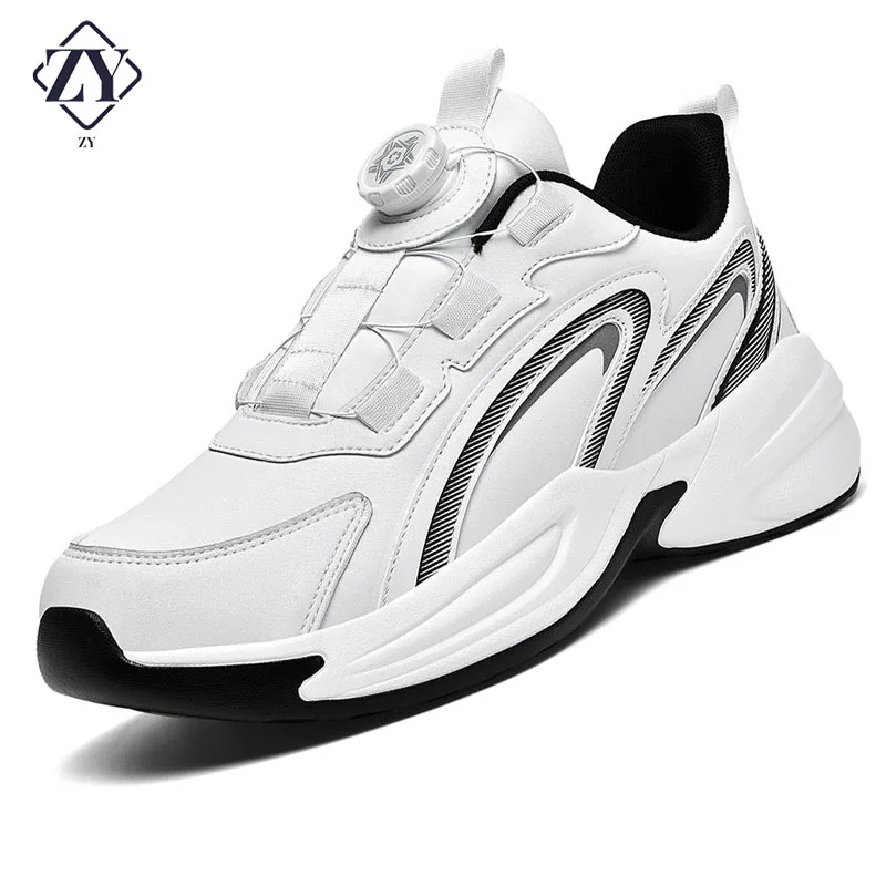 

Large size casual unisex sports shoes with rotating buttons for shock absorption and wear resistance running shoes for couples